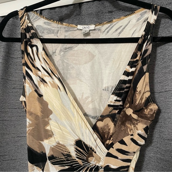 Cache floral animal print tank top v neck size small y2k synched waist summer - Picture 3 of 6